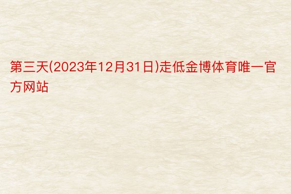 第三天(2023年12月31日)走低金博体育唯一官方网站