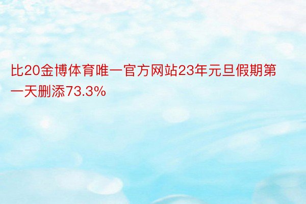 比20金博体育唯一官方网站23年元旦假期第一天删添73.3%