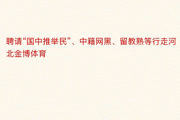 聘请“国中推举民”、中籍网黑、留教熟等行走河北金博体育