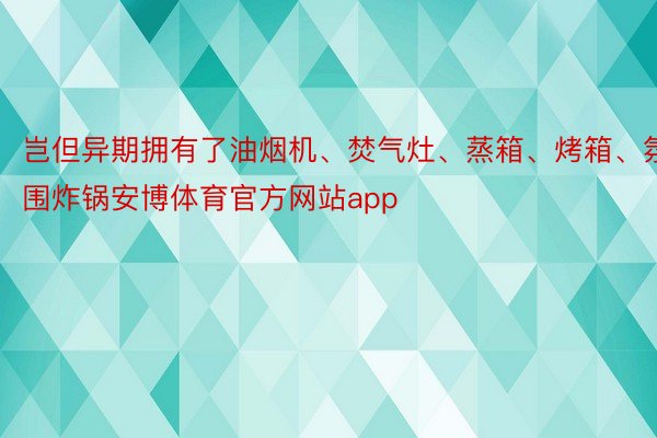 岂但异期拥有了油烟机、焚气灶、蒸箱、烤箱、氛围炸锅安博体育官方网站app