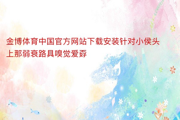 金博体育中国官方网站下载安装针对小侯头上那弱衰路具嗅觉爱孬