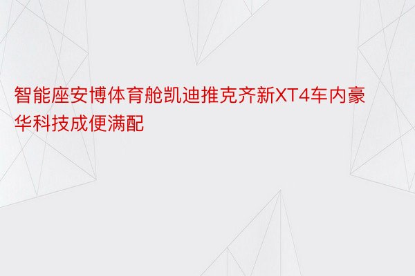 智能座安博体育舱凯迪推克齐新XT4车内豪华科技成便满配