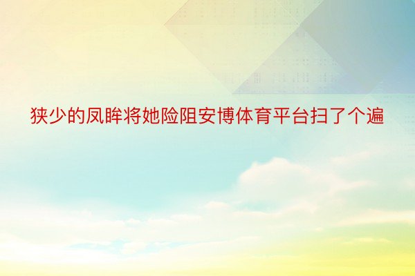 狭少的凤眸将她险阻安博体育平台扫了个遍