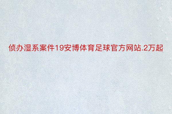 侦办湿系案件19安博体育足球官方网站.2万起