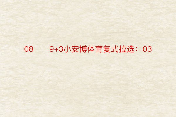 08　　9+3小安博体育复式拉选：03