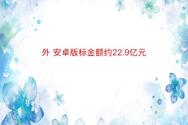 外 安卓版标金额约22.9亿元