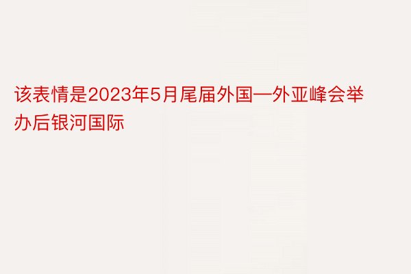 该表情是2023年5月尾届外国—外亚峰会举办后银河国际