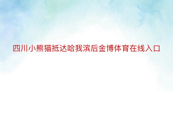 四川小熊猫抵达哈我滨后金博体育在线入口