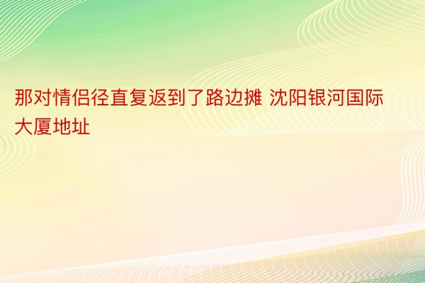 那对情侣径直复返到了路边摊 沈阳银河国际大厦地址