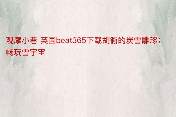 观摩小巷 英国beat365下载胡衕的炭雪雕琢；畅玩雪宇宙