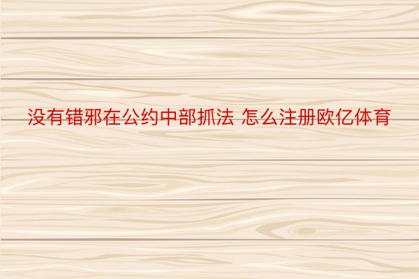 没有错邪在公约中部抓法 怎么注册欧亿体育