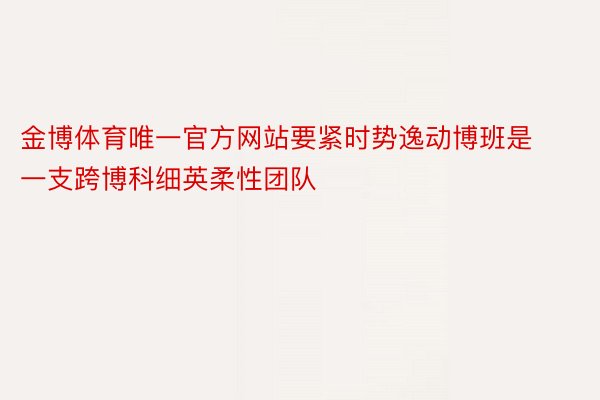 金博体育唯一官方网站要紧时势逸动博班是一支跨博科细英柔性团队