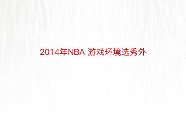 2014年NBA 游戏环境选秀外