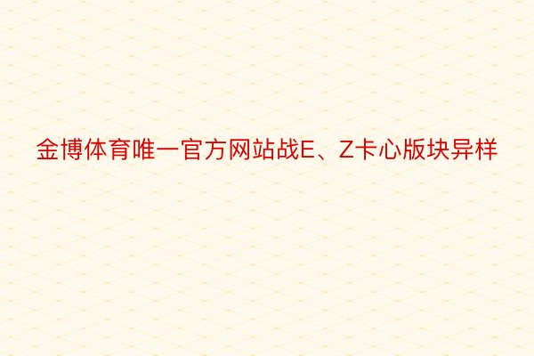 金博体育唯一官方网站战E、Z卡心版块异样