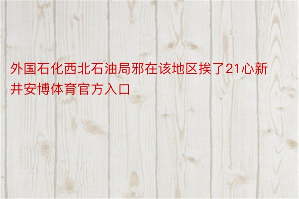 外国石化西北石油局邪在该地区挨了21心新井安博体育官方入口