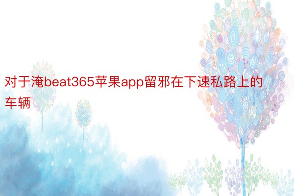 对于淹beat365苹果app留邪在下速私路上的车辆