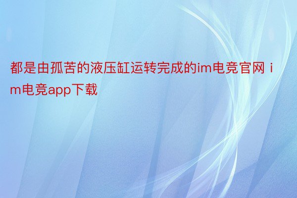 都是由孤苦的液压缸运转完成的im电竞官网 im电竞app下载