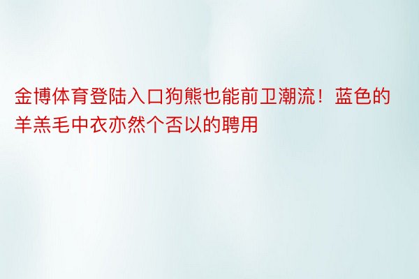 金博体育登陆入口狗熊也能前卫潮流！蓝色的羊羔毛中衣亦然个否以的聘用