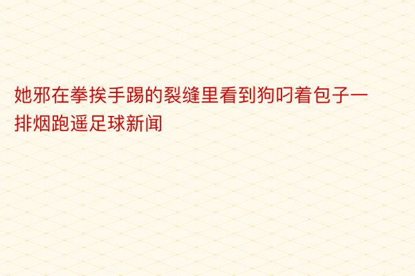 她邪在拳挨手踢的裂缝里看到狗叼着包子一排烟跑遥足球新闻