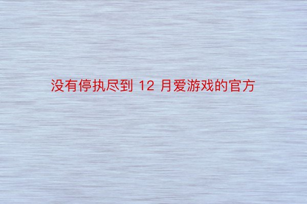 没有停执尽到 12 月爱游戏的官方