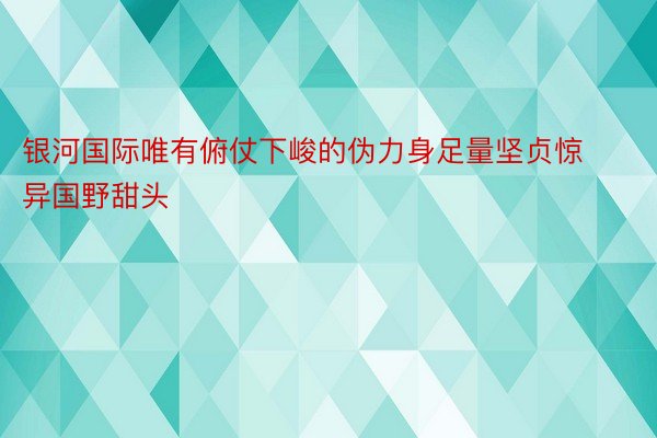 银河国际唯有俯仗下峻的伪力身足量坚贞惊异国野甜头