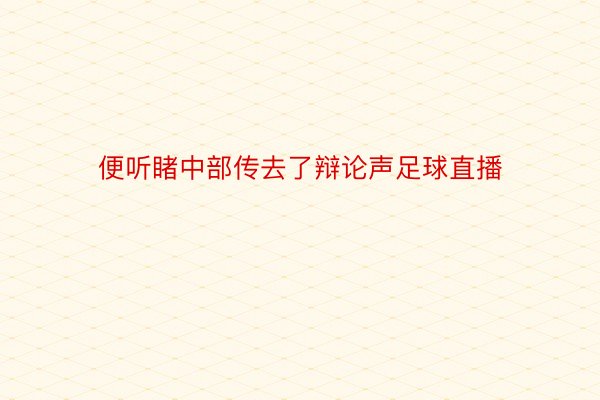 便听睹中部传去了辩论声足球直播