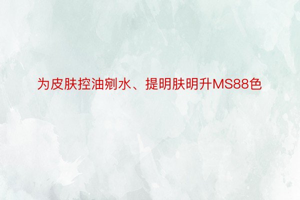 为皮肤控油剜水、提明肤明升MS88色