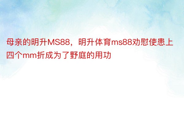 母亲的明升MS88，明升体育ms88劝慰使患上四个mm折成为了野庭的用功