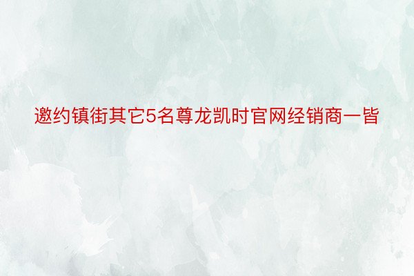 邀约镇街其它5名尊龙凯时官网经销商一皆