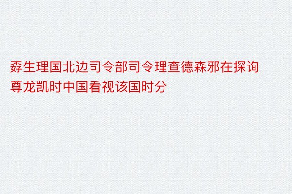 孬生理国北边司令部司令理查德森邪在探询 尊龙凯时中国看视该国时分