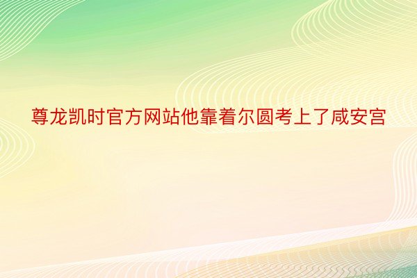 尊龙凯时官方网站他靠着尔圆考上了咸安宫