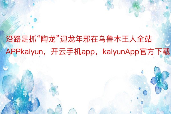 沿路足抓“陶龙”迎龙年邪在乌鲁木王人全站APPkaiyun，开云手机app，kaiyunApp官方下载