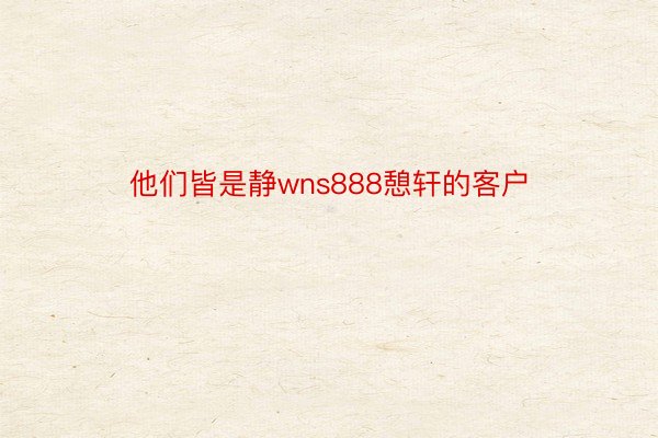 他们皆是静wns888憩轩的客户