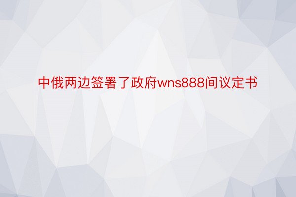 中俄两边签署了政府wns888间议定书