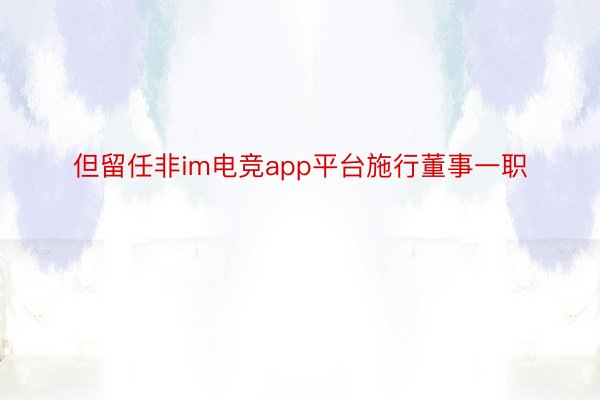 但留任非im电竞app平台施行董事一职