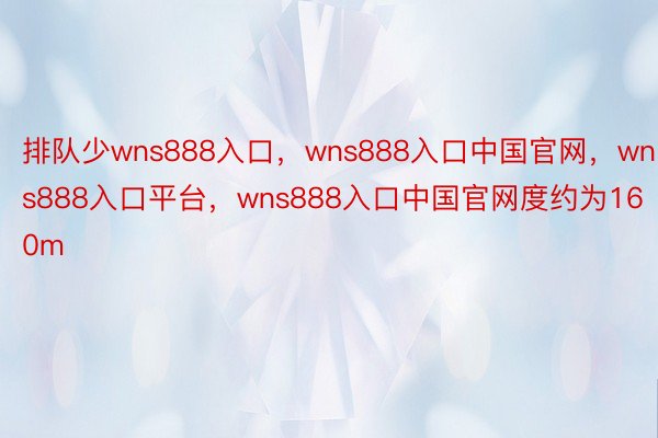 排队少wns888入口，wns888入口中国官网，wns888入口平台，wns888入口中国官网度约为160m