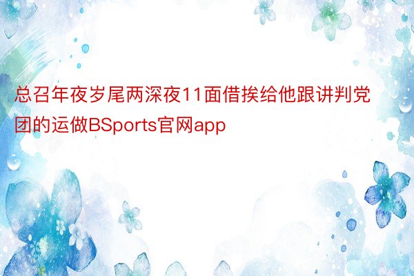 总召年夜岁尾两深夜11面借挨给他跟讲判党团的运做BSports官网app