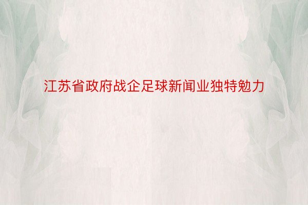 江苏省政府战企足球新闻业独特勉力