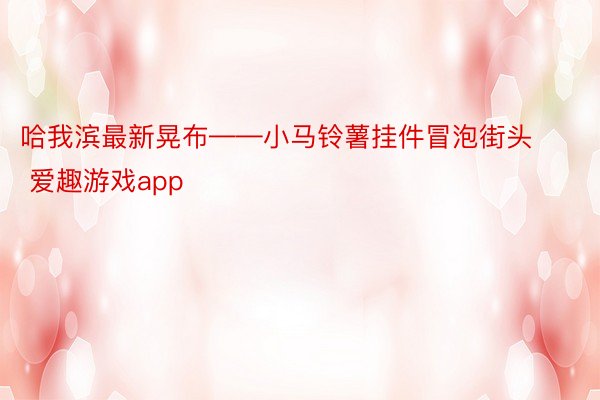 哈我滨最新晃布——小马铃薯挂件冒泡街头 爱趣游戏app