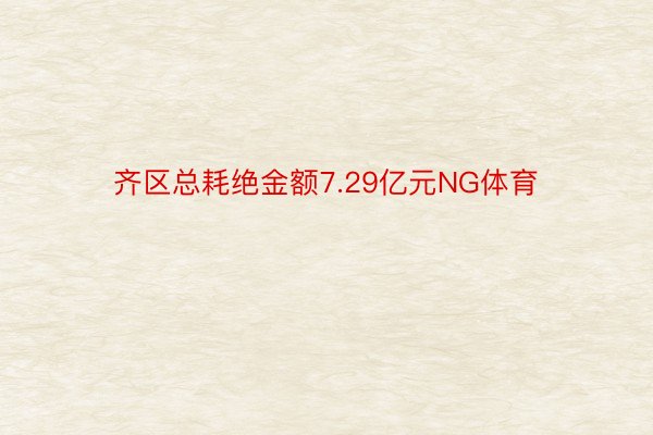 齐区总耗绝金额7.29亿元NG体育