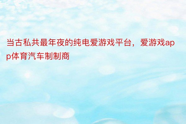 当古私共最年夜的纯电爱游戏平台，爱游戏app体育汽车制制商