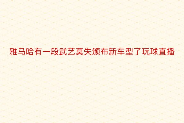 雅马哈有一段武艺莫失颁布新车型了玩球直播