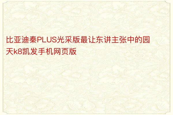 比亚迪秦PLUS光采版最让东讲主张中的园天k8凯发手机网页版