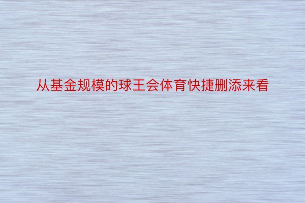 从基金规模的球王会体育快捷删添来看