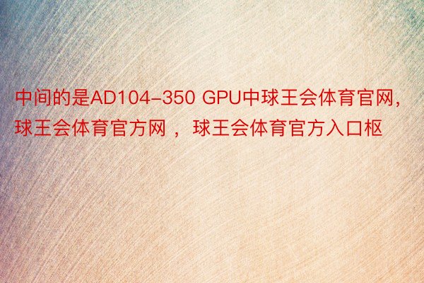 中间的是AD104-350 GPU中球王会体育官网，球王会体育官方网 ，球王会体育官方入口枢