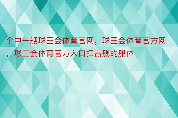 个中一艘球王会体育官网，球王会体育官方网 ，球王会体育官方入口扫雷舰的船体