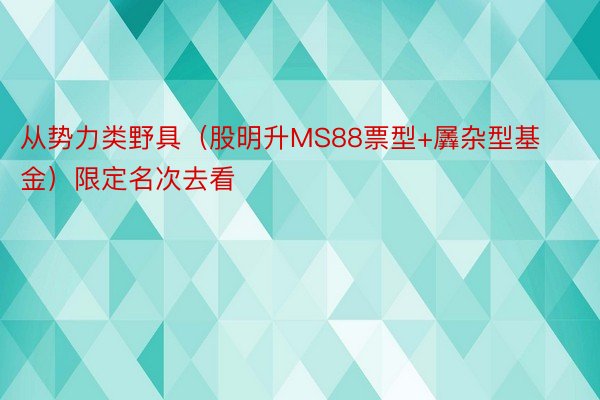 从势力类野具（股明升MS88票型+羼杂型基金）限定名次去看