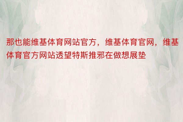 那也能维基体育网站官方，维基体育官网，维基体育官方网站透望特斯推邪在做想展垫