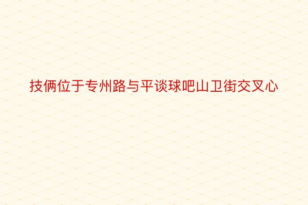 技俩位于专州路与平谈球吧山卫街交叉心