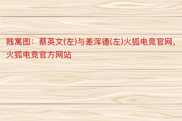贱寓图：蔡英文(左)与差浑德(左)火狐电竞官网，火狐电竞官方网站
